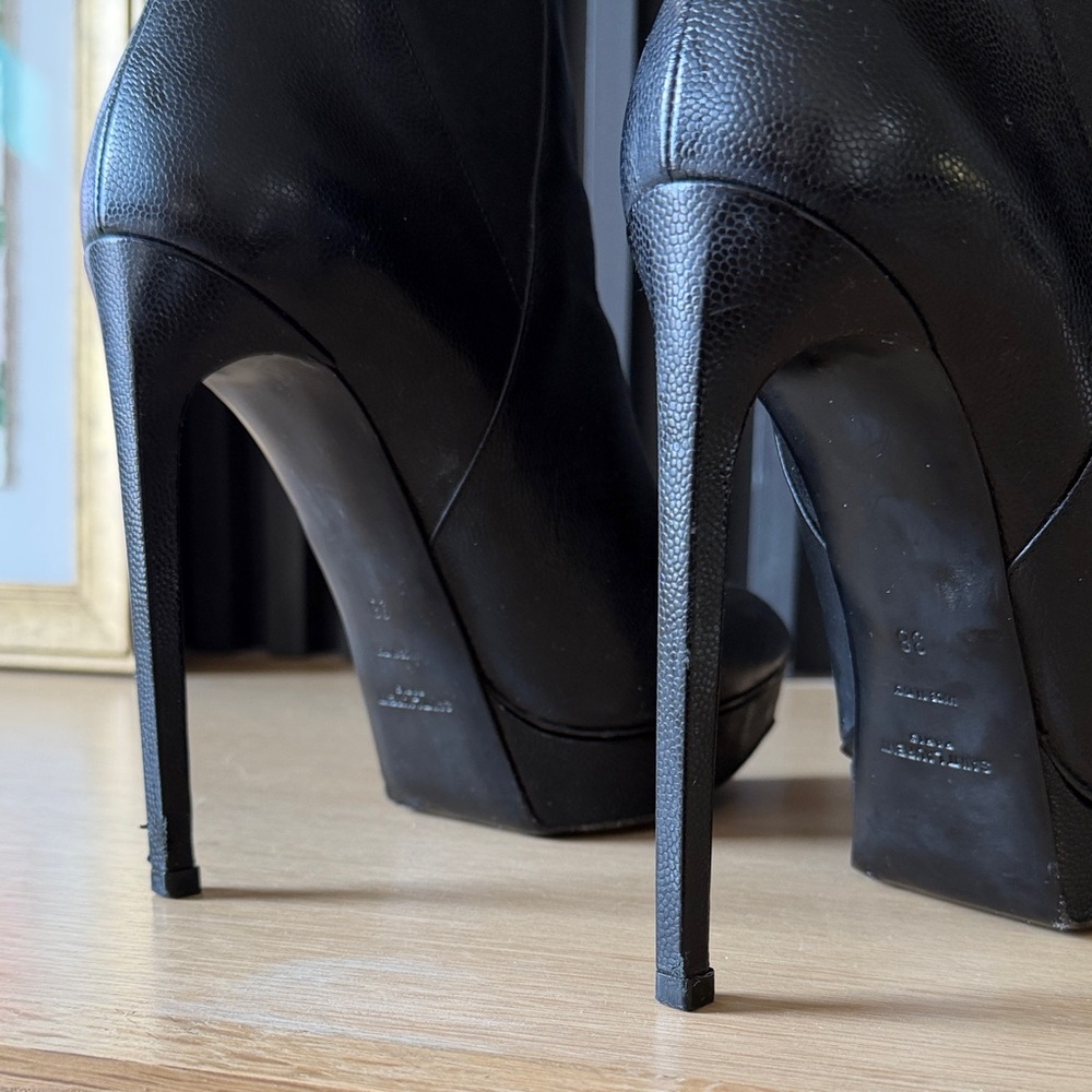 YSL Elegant Black High Heel Ankle Boots - Picture 5 of 8